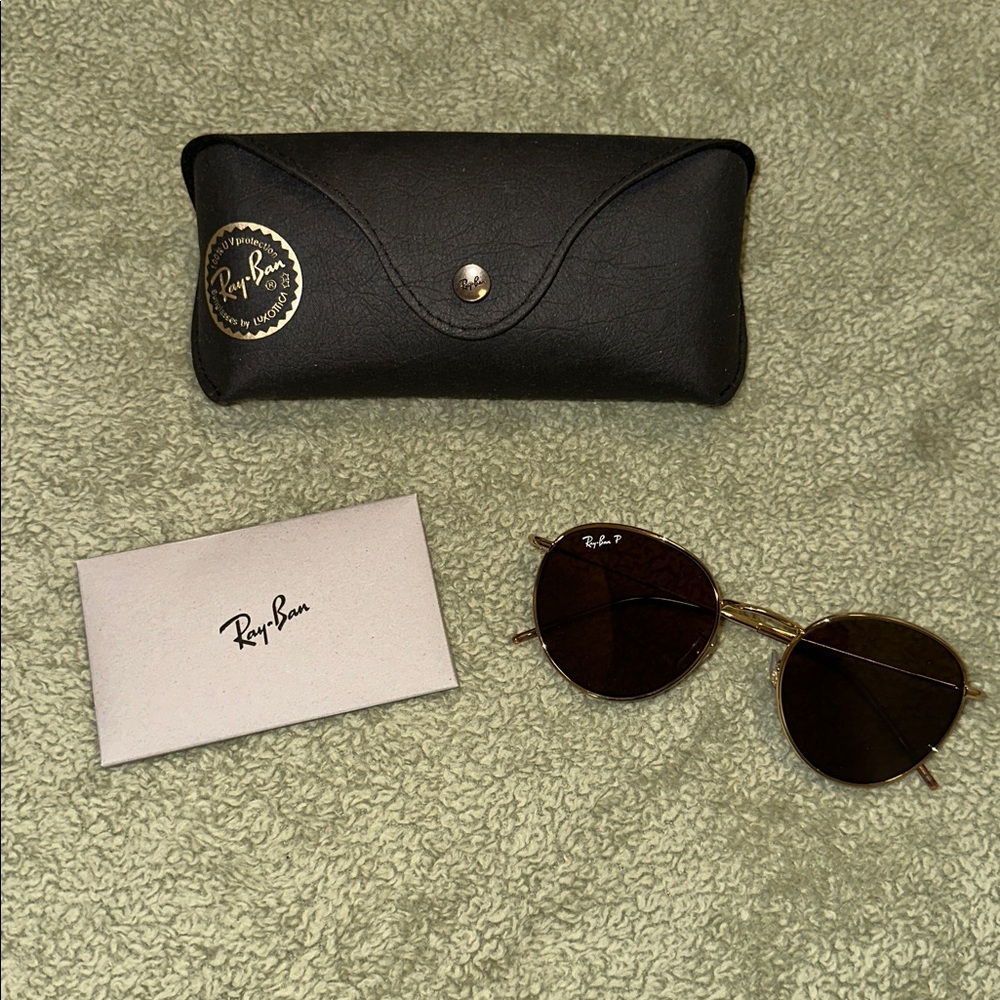 NEW Ray-Ban Round Reverse RBR0103S Gold Brown Polorized